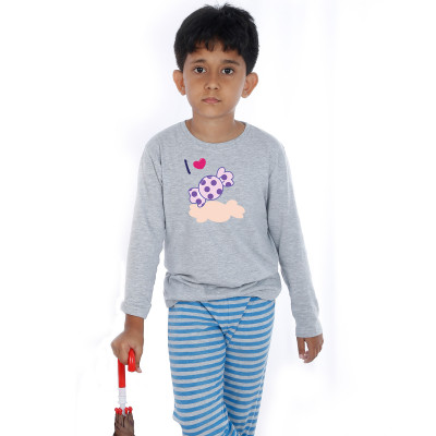Grey Full Sleeve Boys Pyjama - Chocky
